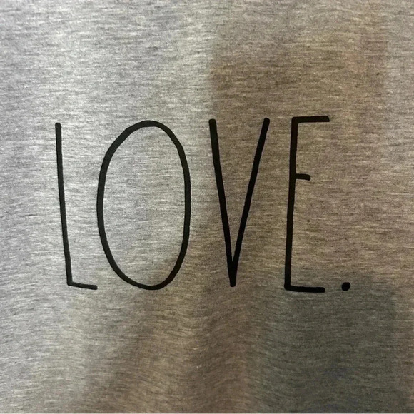 Rae Dunn Love Crewneck Sweatshirt Grey Size M - Picture 2 of 5
